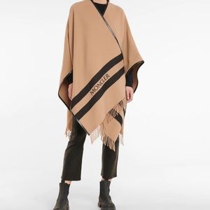 MONCLER Wool logo cape